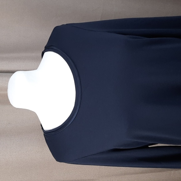 Margittes dark navy long sleeve bell cuff top shirt, size large (DE size 42). - Picture 2 of 7
